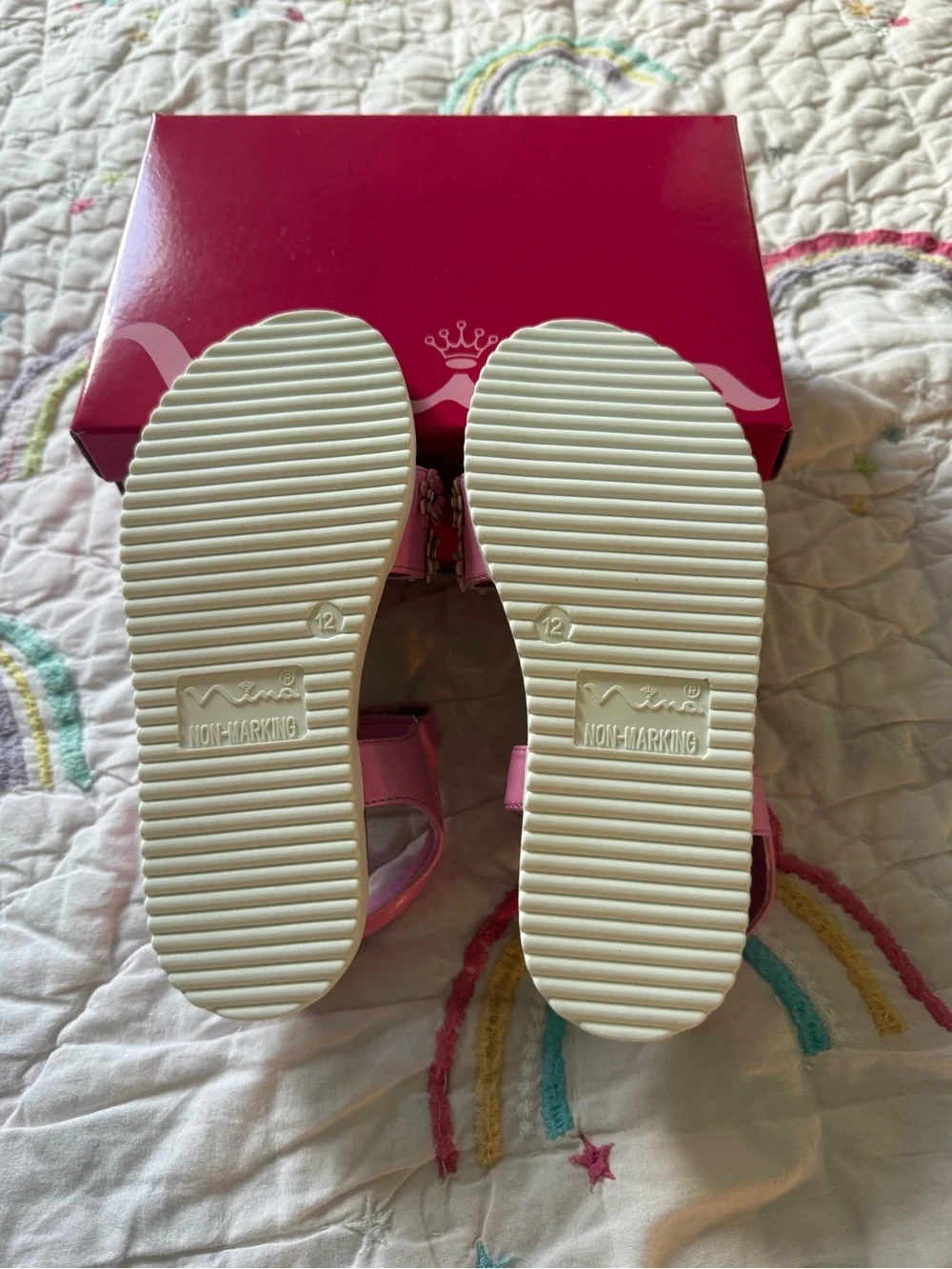 NWT Nina girls shoes size 12 white adjusting straps